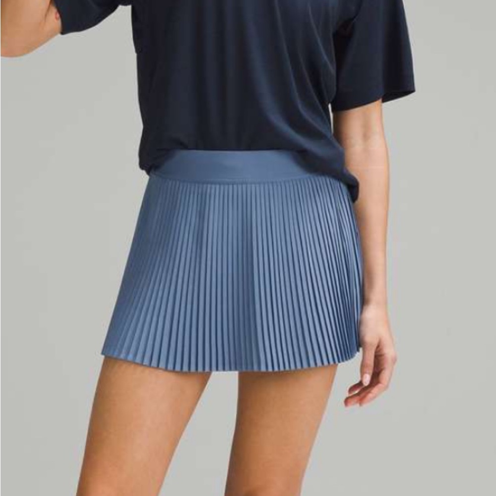 lululemon athletica Varsity High Rise Pleated Skirt in Oasis Blue